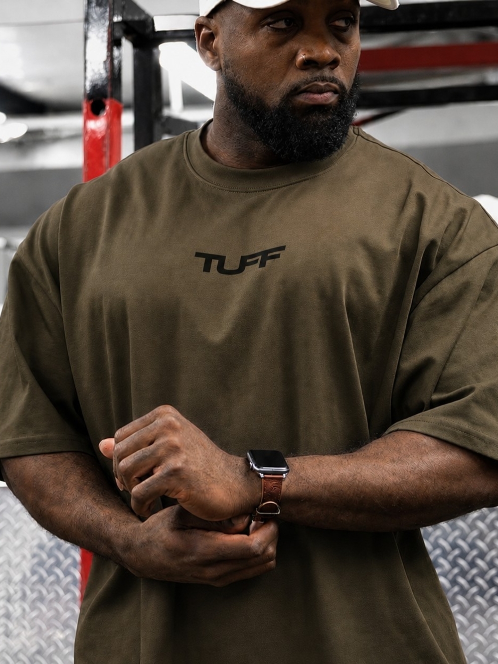 TUFF Men's Heavyweight Oversize Tee Olive Crewneck